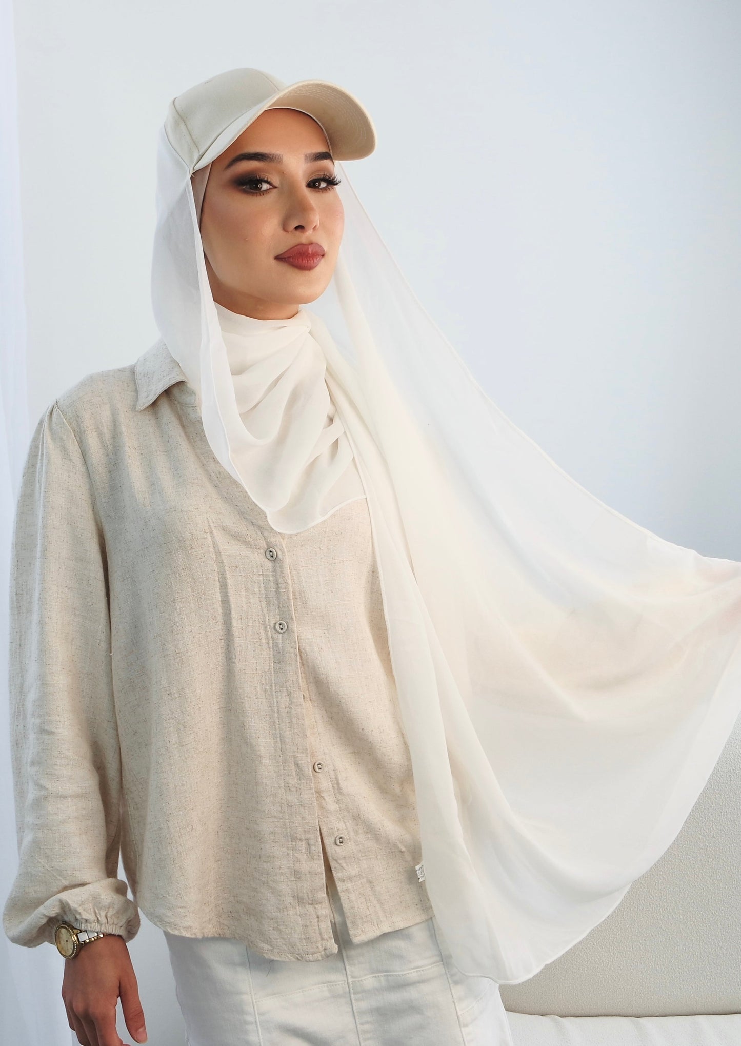 Baseball Chiffon Hijab Cap