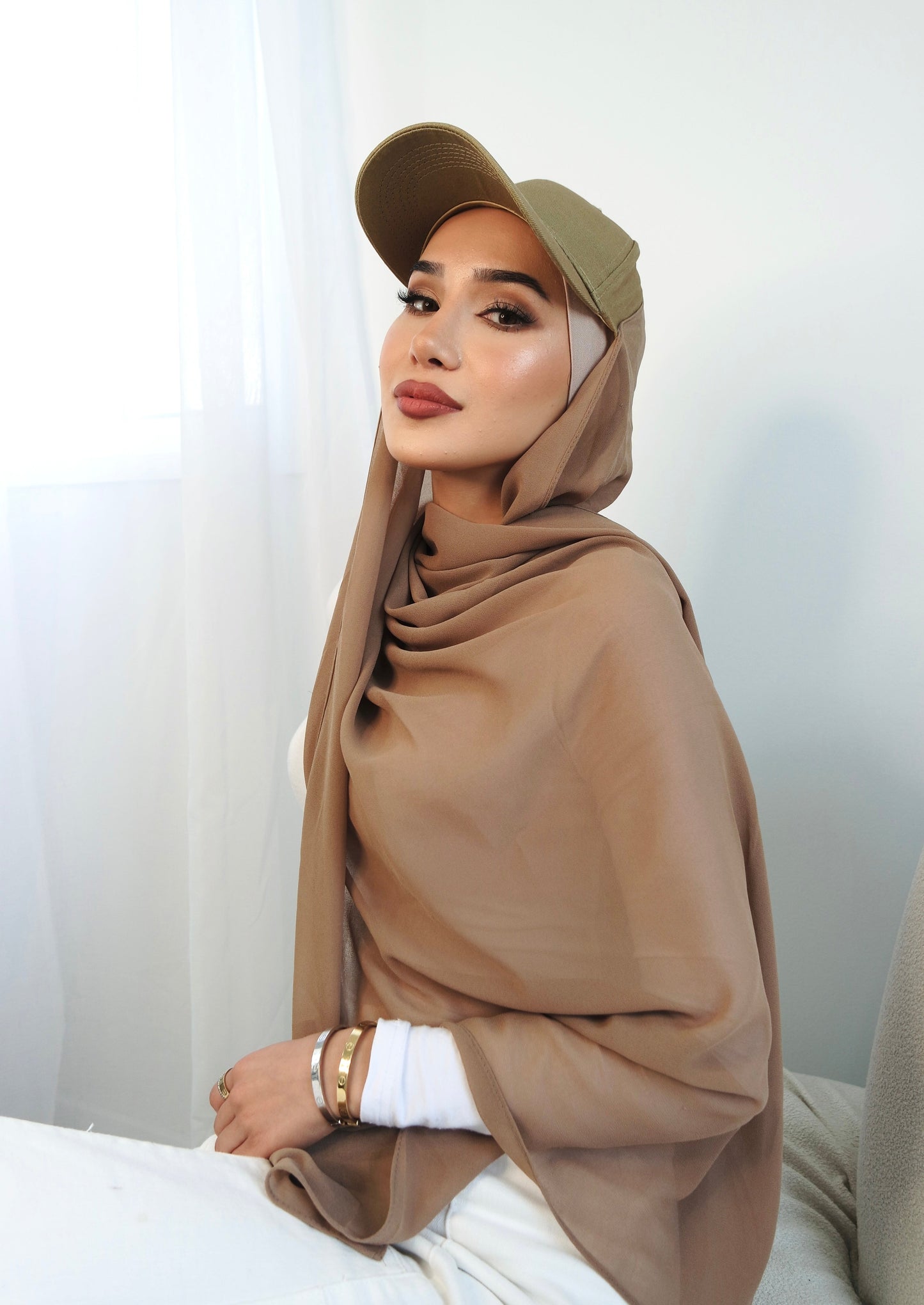 Baseball Chiffon Hijab Cap
