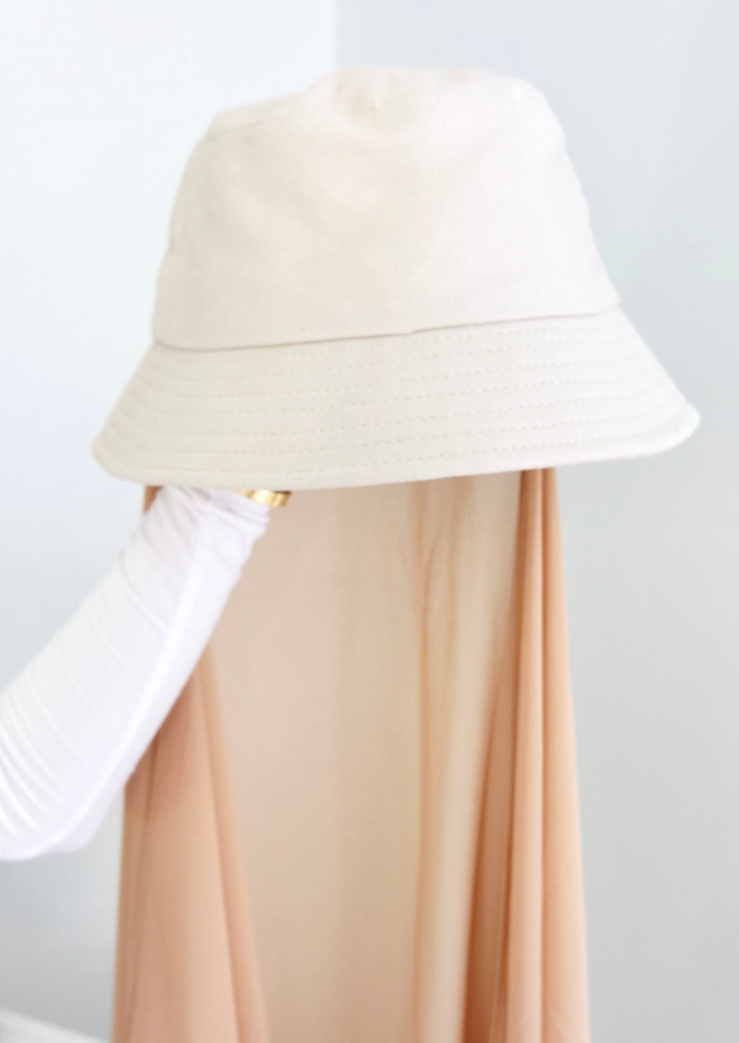 Bucket Hat With Chiffon Hijab