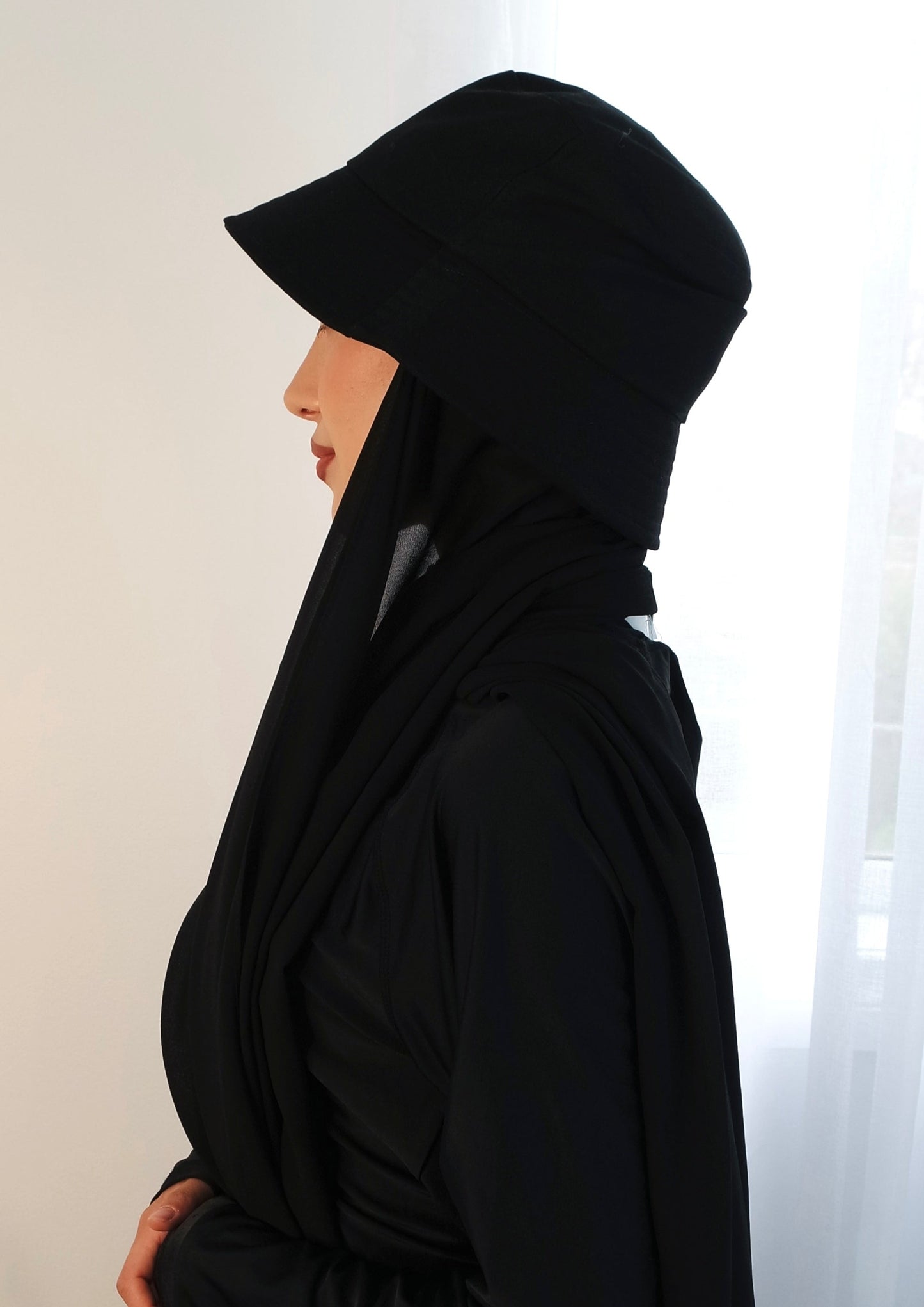 Bucket Hat With Chiffon Hijab